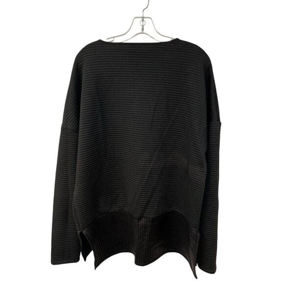 Fabletics Bre Long Sleeve Sweatshirt Top Quilted Black High low hem Womens XXL - Picture 7 of 9